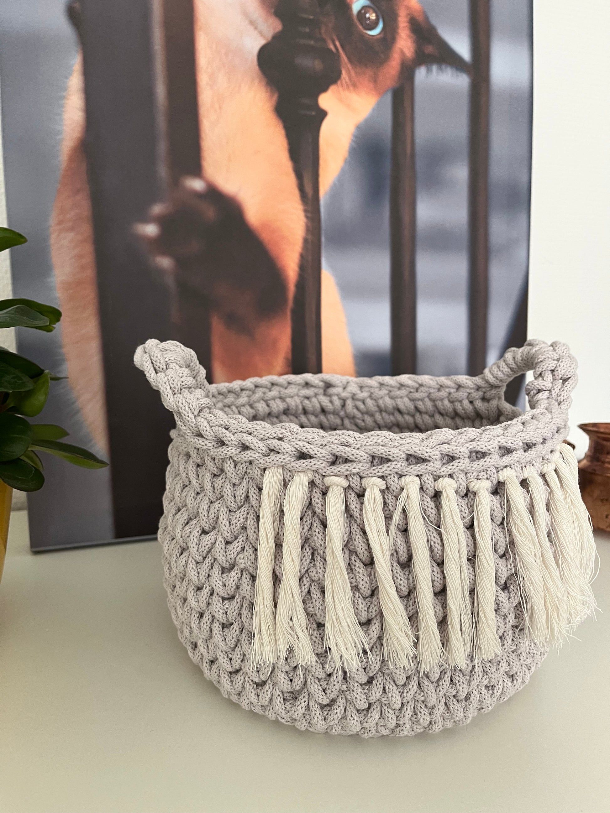 Safari-inspired handmade basket for everyday home storage.
