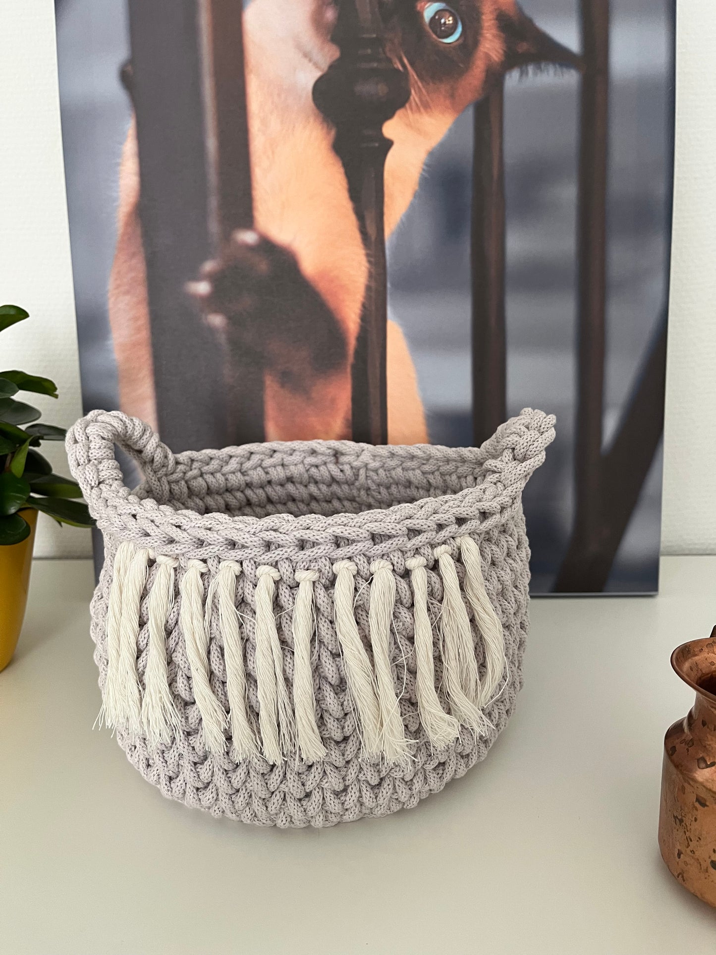 Recycled cotton storage basket for small items and home organisation.